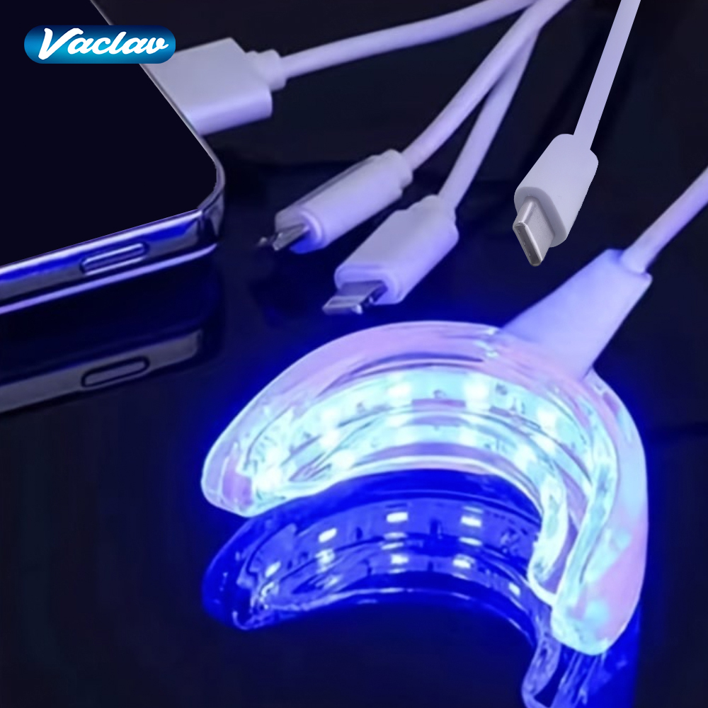 Teeth Whitening With Laser - ชุดอุปกรณ์ฟอกสีฟัน Vaclav พร้อมไฟ LED 16 ดวง