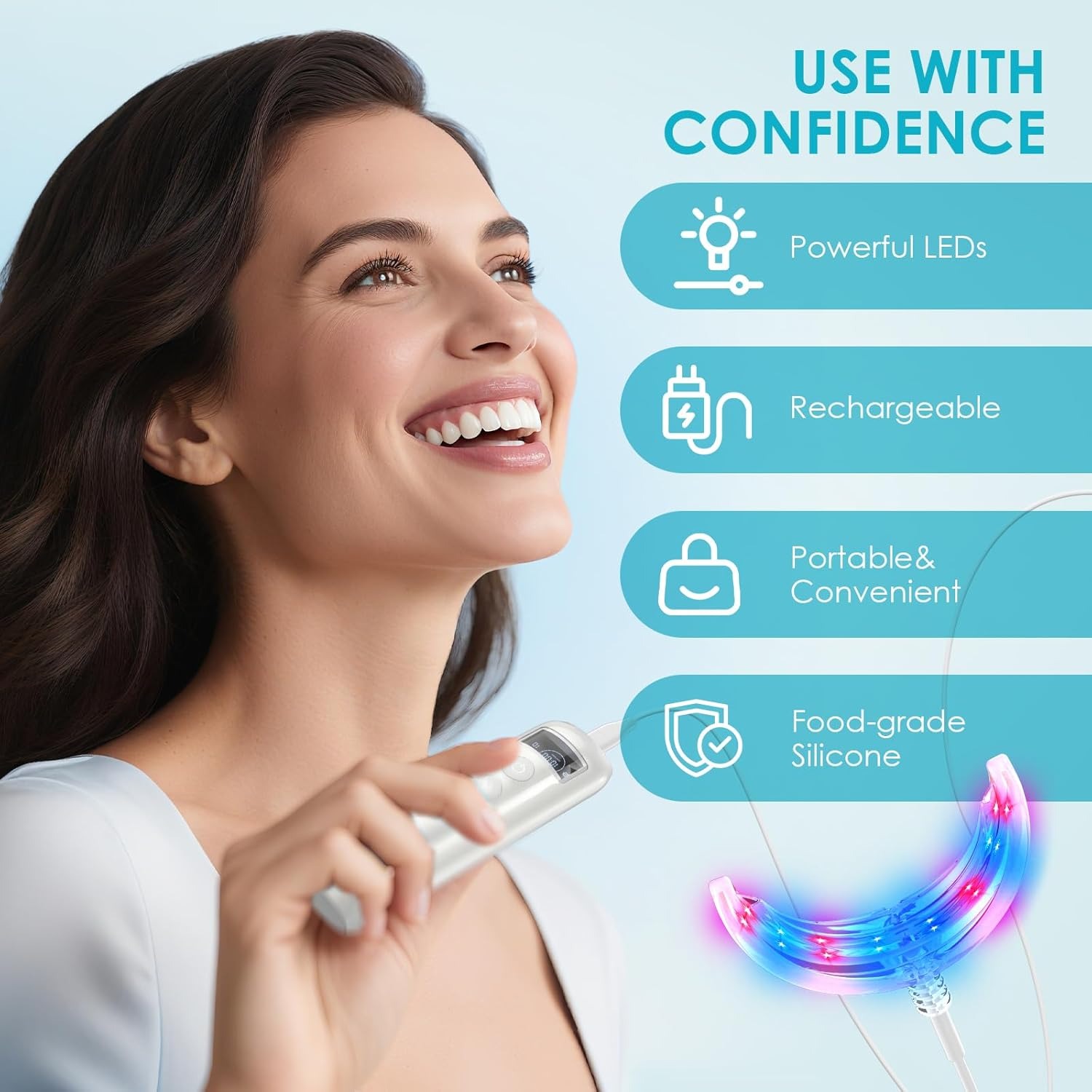 โคมไฟเร่งการฟอกฟันขาว แสงสีฟ้า - Teeth Whitening For Trays บทวิจารณ์และราคา